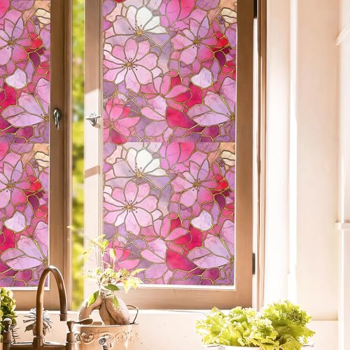 Película decorativa para ventana vidriada rosa 15.7x118 in miniatura 1