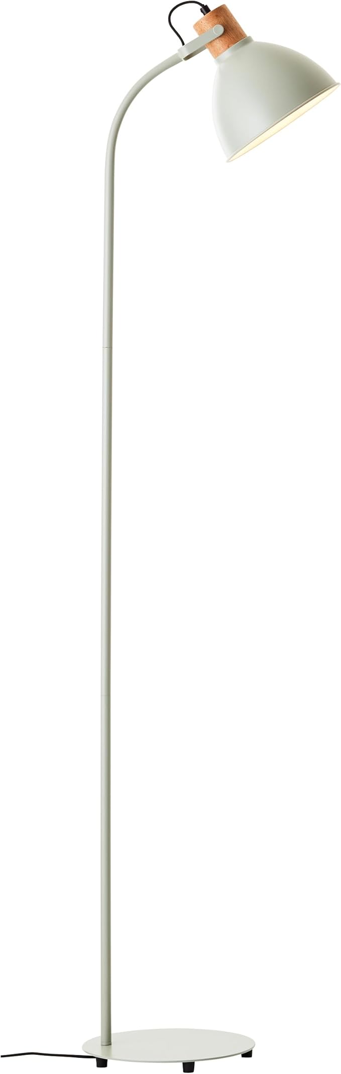 Brilliant Brilliant Erena staande lamp 1,5 m lichtgroen metaal/hout voetschakelaar 1x A60, E27, 40 W, geschikt voor normale lamp (niet inbegrepen)