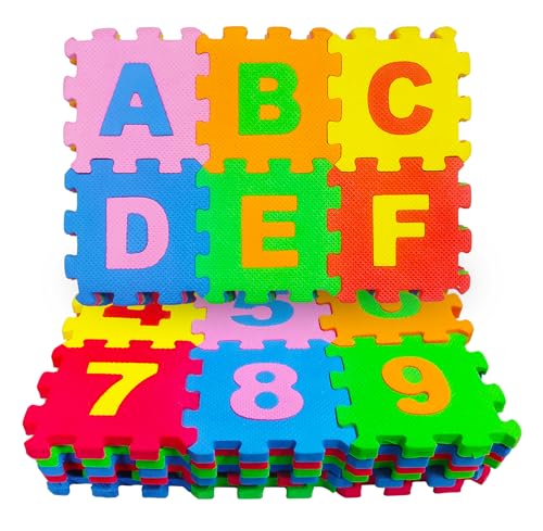Image of VGRASSP 36 Pieces Alphabet & Number Floor Mats for Kids, Puzzle EVA Foam Mat for Children Above 2 Years