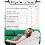 Lunix 4pcs Orthopedic Bed Wedge Pillow Set for Sleeping – Adjustable Post Surgery Back, Leg & Knee Support, Acid Reflux & GERD Relief, Memory Foam Head Pillows, with Hot/Cold Pack, White - Image 2