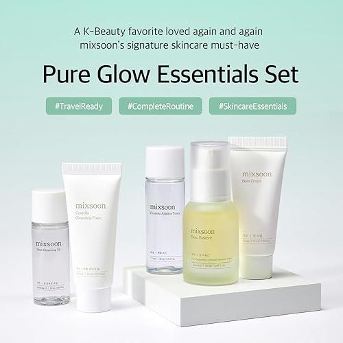 Miniatura 2 de mixsoon Pure Glow Essentials Set - Kit de cuidado de la piel de 5 pasos, juego de regalo hidratante para el cuidado de la piel, aceite limpiador,