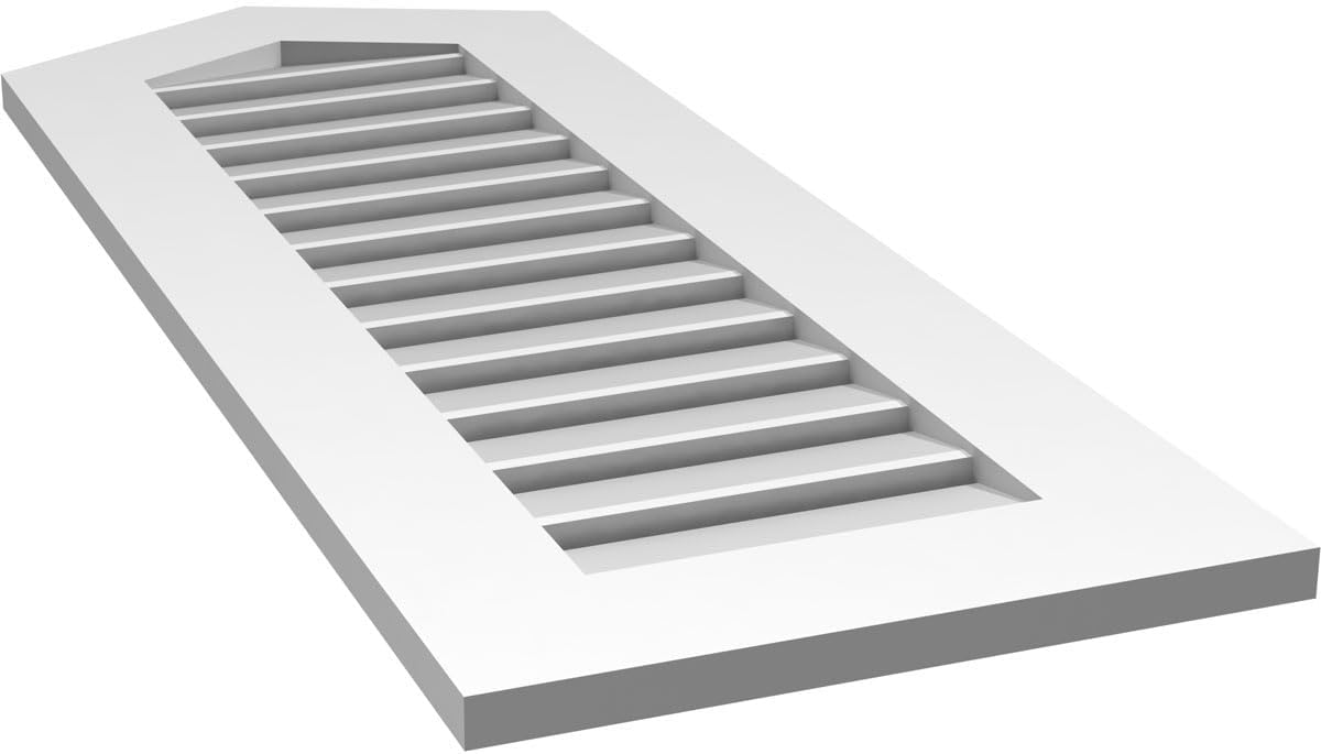 GVSPE16X4201SF-06 Peaked Top Standard Frame, Primed Tan Signature Series Surface Mount Gable Vents, 16-in. W x 42-in. H