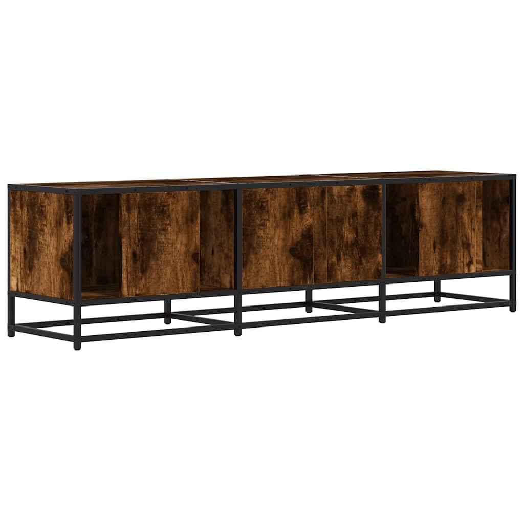 vidaXL Mobile TV Rovere Fumo 150x35x41 cm in Truciolato e Metallo, Supporto TV, Mobile HiFi, consolle TV, credenza TV, Mobile dispositivi multimediali