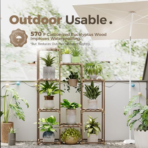 image for Bamworld Plant Stand Indoor Hanging Plants Shelf 7 Pots Tall Ladder Pl