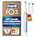 Oral-B iO Series 3 Plus Edition Elektrische Zahnbürste — Electric Toothbrush, Inkl. 3 Aufsteckbürsten, 3 Putzmodi für Zahnpflege — Designed by Braun, GUT GETESTET von STIFTUNG WARENTEST, Hellblau