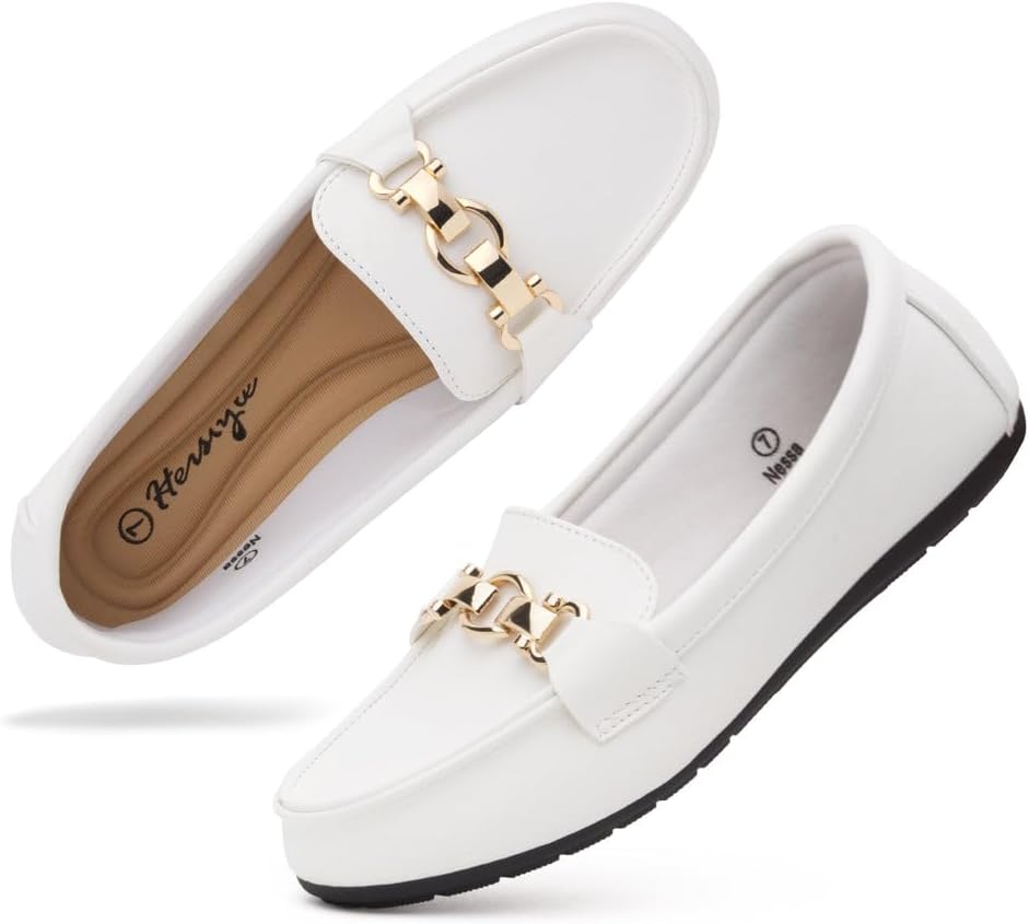 Herstyle Loafers for Women, Penny Loafers Slip On, Business Casual Shoes, Comfortable Work Flats, Lightweight Walking Shoes for Travel & Daily Wear