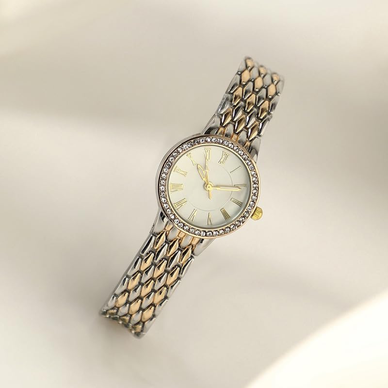 Image of Haute Sauce Women's The Serpenti Round Watch | Multicolour Stainless Steel Strap | Ivory White Dial | One-Size | Foldover Closure | Quartz | Battery | Wrist Belt Watch for Female and Girls