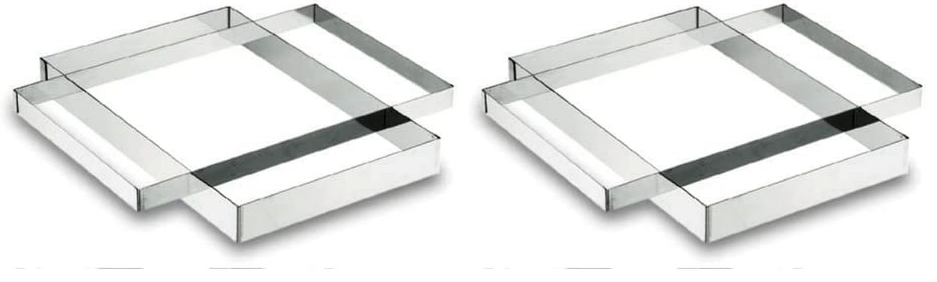 Lacor 68061 Rectangle 40X60X5 cm Inox 18/10, Argent Métallique (Lot de 2)