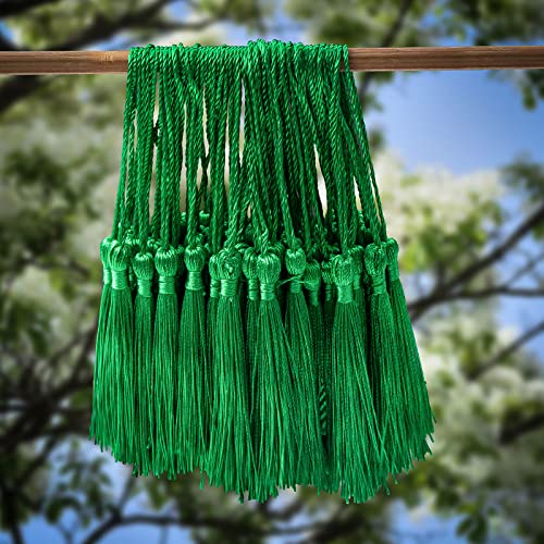 Vapker 30 Pieces Emerald Green Tassels 13Cm/5-Inch Silky Handmade Soft Mini Tassels Floss Bookmark Tassels With 2-Inch Cord Loop For Jewelry Making, Diy Projects, Bookmarks #TOP2
