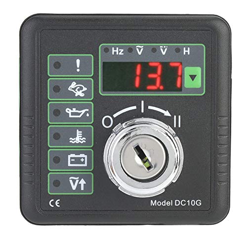 ViaGasaFamido Controlador de Arranque Manual del Motor, Panel de Control DC10G, Pantalla Digital para Generadores, Fácil de Usar para Monitoreo y Operación del Motor