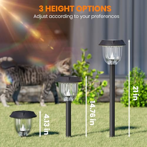 AOSEA Super Bright 6 Pack Outdoor Solar Lights IP65 Waterproof Landscape Lighting Garden Decorative Sidewalk Patio Driveway Yard Warm White