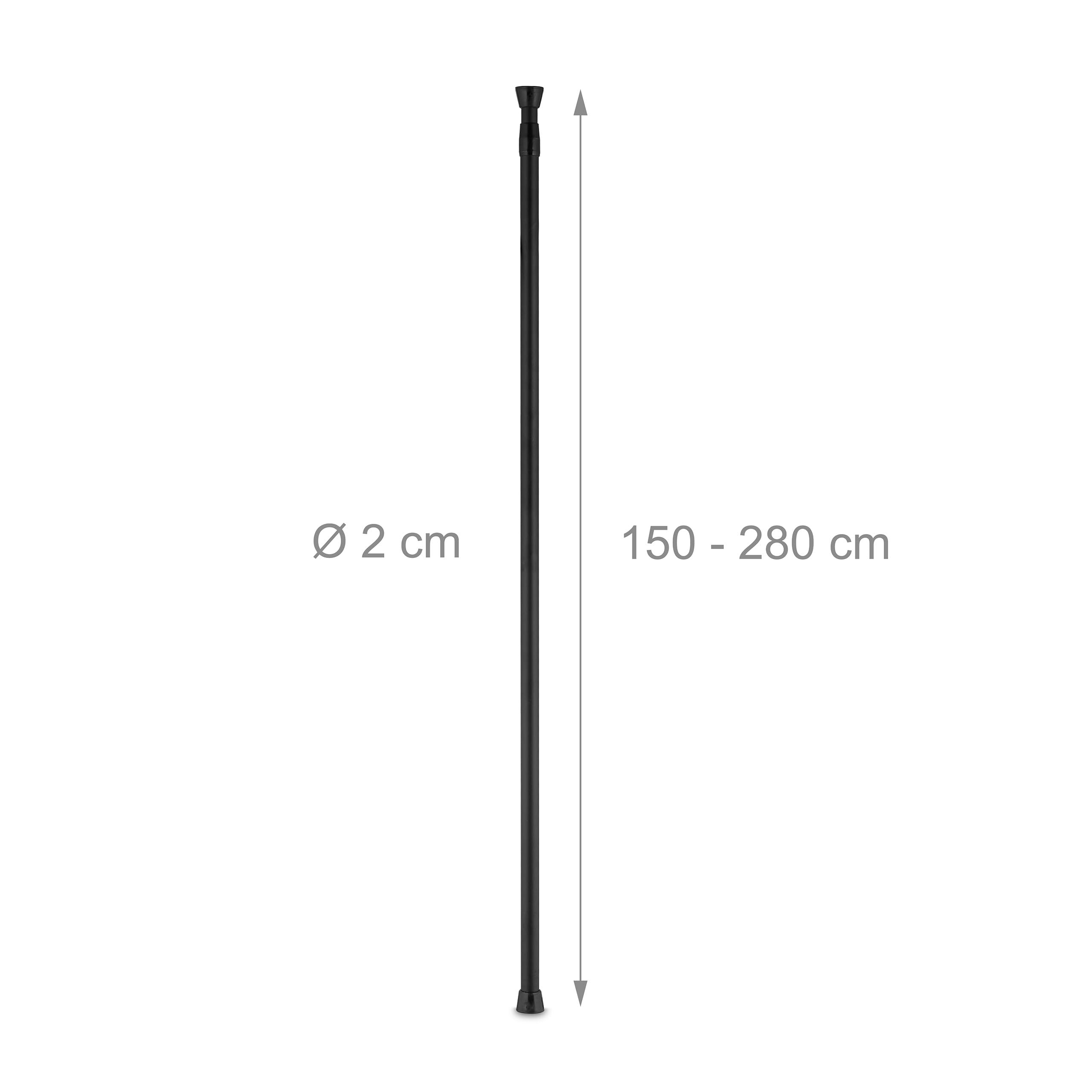 Relaxdays telescopische roede, van rvs, voor gordijnen, douchegordijn, zonder boren, douchestang, 66-110 cm, zilver