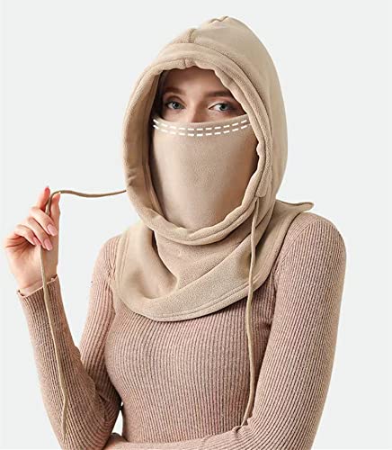 Balaclava Windproof Winter Face Mask Warm Fleece Ski Mask For Men And Women Cold Weather Motorcycle Bike Cycling Neck Warmer Khaki #TOP1