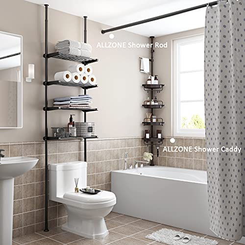 ALLZONE Bathroom Organizer, Over The Toilet Storage, 4-Tier Adjustable Shelves for Small Room, Saver Space, 92 to 116… - Image 5