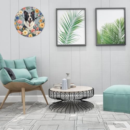 Horloge murale décorative moderne en bois avec illustration chien