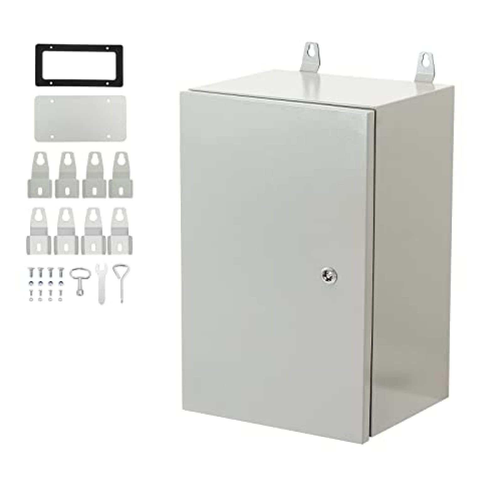 Steel Enclosure,NEMA 4X Steel Electrical Box, IP66 Waterproof & Dustproof, Outdoor/Indoor Electrical Junction Box, with Mounting Plate,16Hx12Wx8D