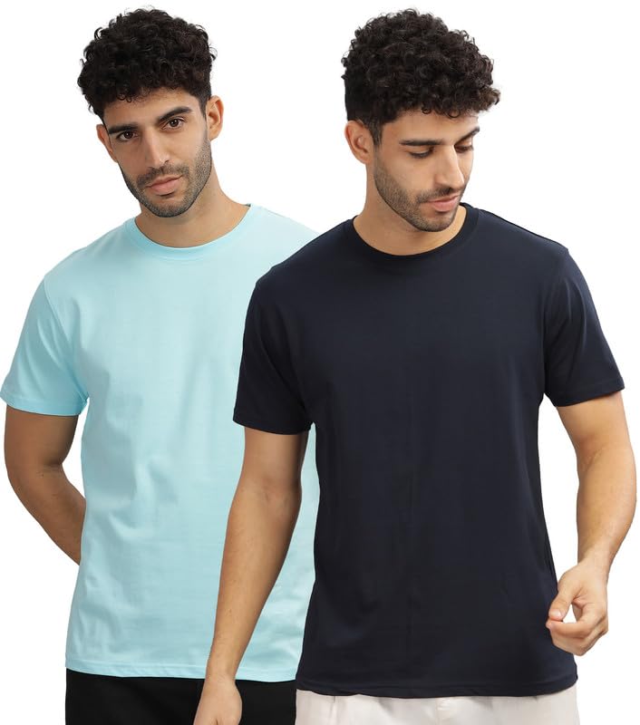 Image of XENOVAURBAN Unisex Regular Cotton Combo of 2 Solid Color Tshirt