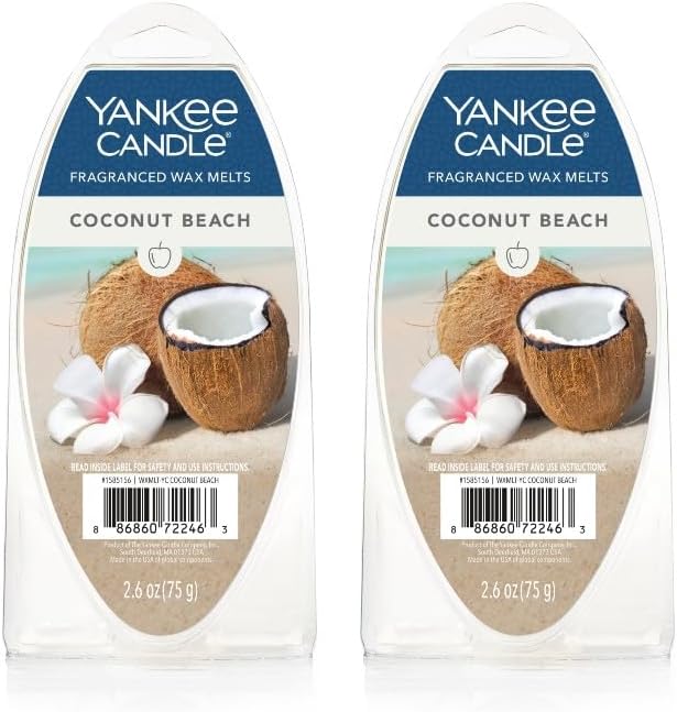 Yankee Candle Scented Wax Melts for Wax Warmers, Long Lasting Home Fragrance, Odor Eliminating Wax Cubes (Ocean Air)
