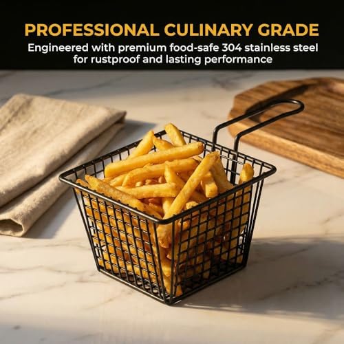 Cesta para Freidora MOPFOL con Manija, Estructura de Acero Inoxidable 304, Drenaje Eficiente de Aceite para Uso en Restaurantes y Cocinas Caseras, 12.5 cm miniatura 3