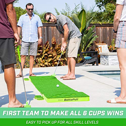 GoSports BattlePutt Golf Putting Game, 2-on-2 Pong Style Play with 11 ft Putting Green, 2 Putters and 2 Golf Balls3