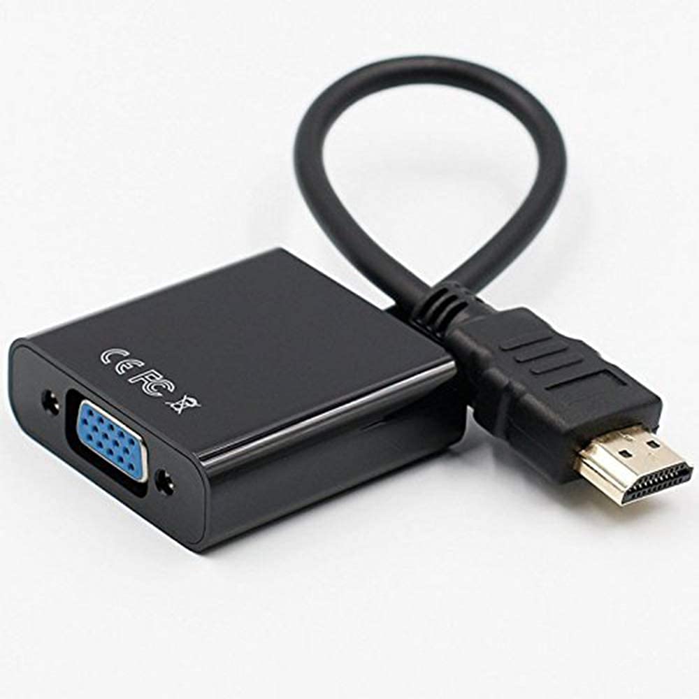 Câble adaptateur HDMI mâle vers VGA femelle 1080p connecteur plaqué or pour PC DVD HDTV noir