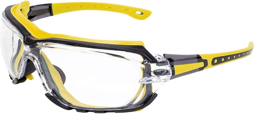 Global Vision 3 Pairs Octane Motorcycle Sunglasses Riding Glasses for Men or Women Z87.1 Anti fog One-Piece Lens w/Removable Gasket in Clear Smoke & Yellow Lenses - Image 4
