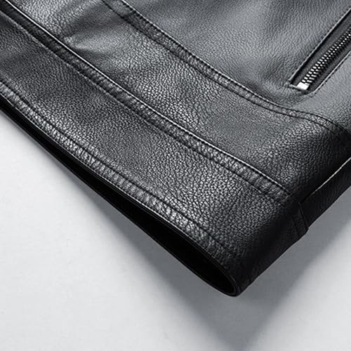 Chaqueta Bomber de Cuero para Hombre Slim Fit miniatura 4