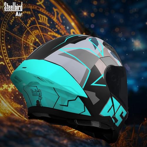 Image of Steelbird SBA-20 05 ISI Certified Flip-Up Graphic Helmet for Men with Inner Chrome Sun Shield