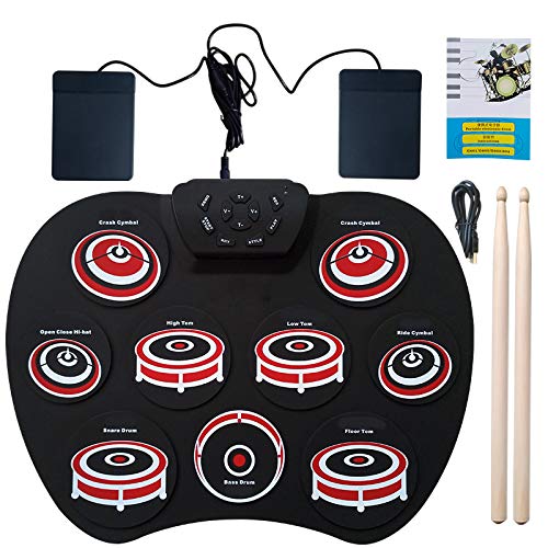 Elektronisch Drumstel USB Draagbaar spel met pedaalbatterij voor Beginner Electronic Drum Set voor Kinderen en… - Image 3