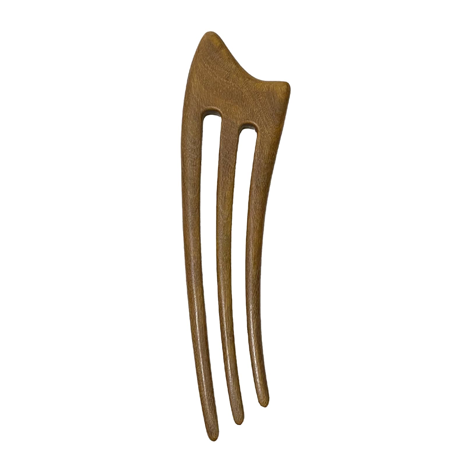 Französische Haargabel aus Holz, handgefertigt, 3 Zinken, für Damen, Sandelholz, Haarstäbchen für Brötchen, Chignon, Haarnadeln, Zubehör