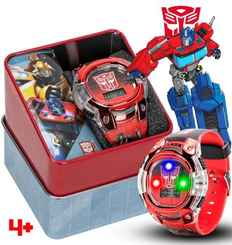 Transformers Kids Watch – LCD Display, Metallic Bezel, Adjustable Comfortable Strap, Collectible Tin – Perfect for Boys and Girls2