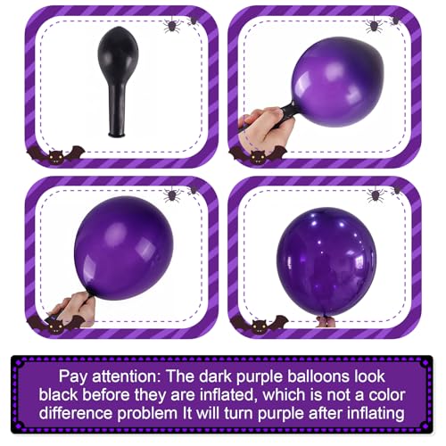 Image of Halloween Balloons Garland Arch Kit, Ghost and Large Eyeball Foil Balloons with Black Orange Purple Fruit Green Balloon Arch for Halloween Spooky Witch Birthday Baby Shower Party Decorations