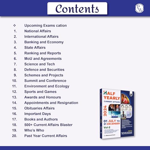 Image of PW Half Yearly Current Affairs Magazine Vol 2 July to December 2024 English Edition By Mohammed Aasim Sir | For SSC, Banking, Teaching, Railway, ... Competitive Exams [Paperback] Mohammed Aasim