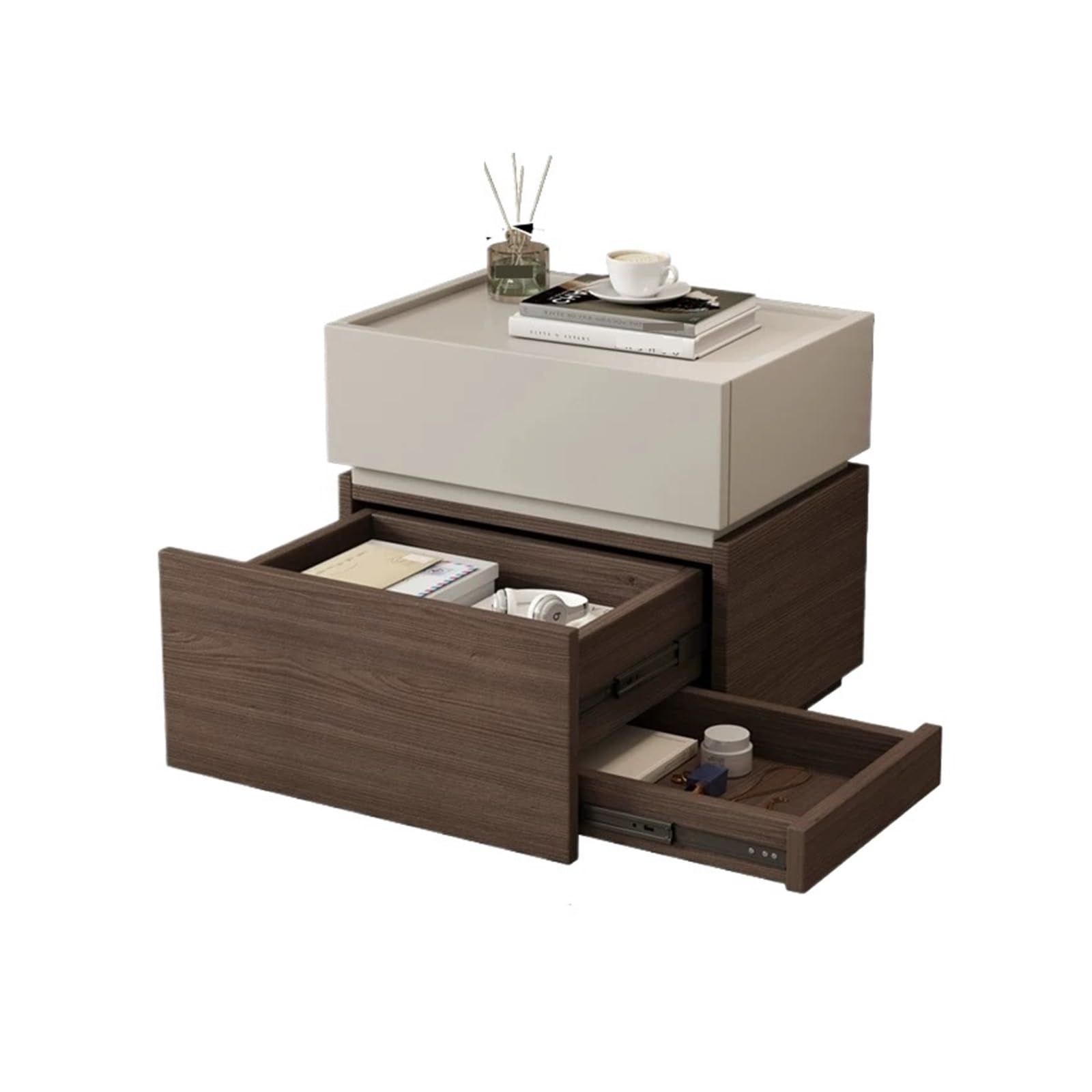 HLHLOP777 Nightstand The Bedside Table on The Right Features a Hidden Storage Compartment Bedroom Furniture(Small)