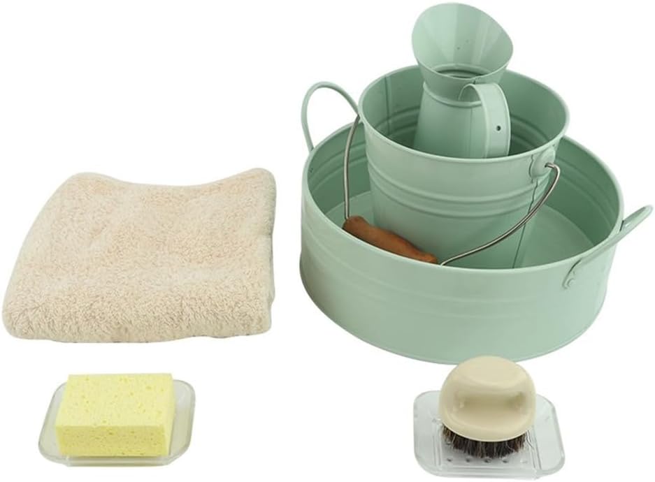 Montessori Hand Washing Work Set, Early Childhood Hand Washing Activity Accessories,Green