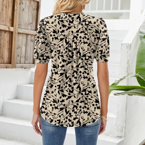 Tshirt manches courtes imprimé col v coupe ample chic