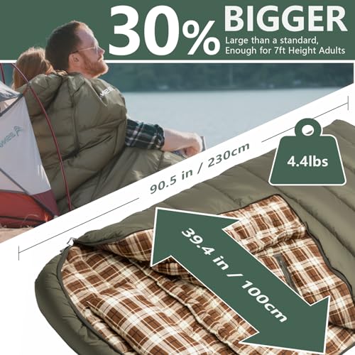 BISINNA Wearable Flannel XXL Sleeping Bag (90.55"x39.37") para Adultos miniatura 2