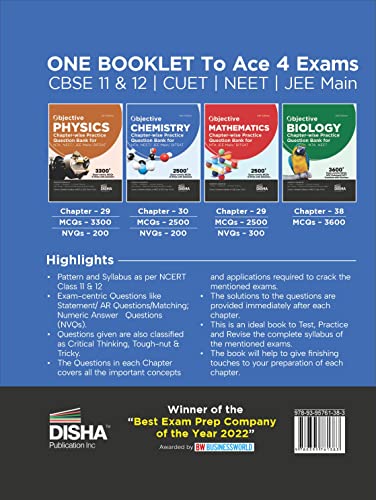 Image of Objective Chemistry Chapter-wise Practice Question Bank for NTA JEE Main / BITSAT / NEET (UG) 4th Edition | MCQs & NVQs based on Main Previous Year Questions PYQs | Useful for CBSE 11 / 12 & CUET