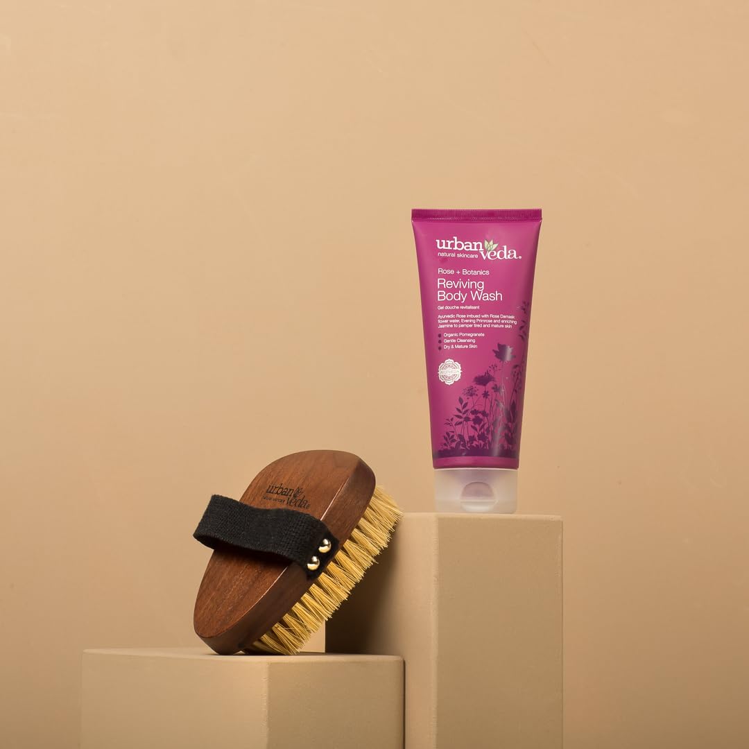 Rose Exfoliating Body Scrub | Natural Body Wash Scrub for Dry Skin | Mature Skin Scrub with Rosehip Oil | Exfoliating Body Scrubber by Urban Veda | 6.77 Fl oz - Image 5