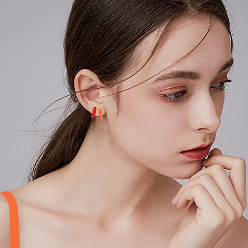 Sogee Red And Orange Cute Small Hoop Earrings For Women Girls Colored Enamel Hoops Set Simple Style For Any Occasions… #TOP5