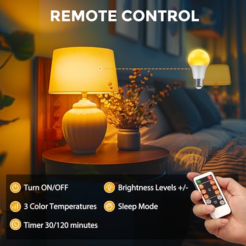 Image of L LOHAS LED Light Bulbs, Sleep Aid Amber Light Bulb, Blue Light Blocking