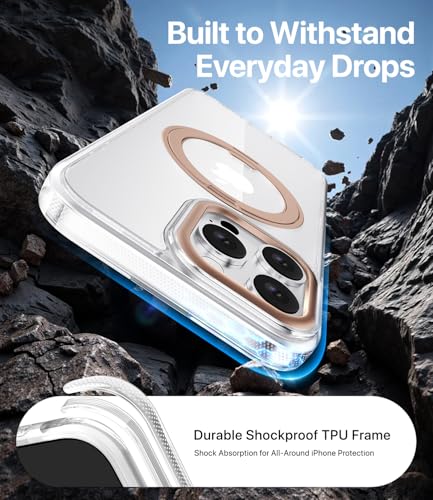 Image of for iPhone 16 Pro Max Case, Compatible with MagSafe, Slim Shockproof Military-Grade Rugged Protective Case with Stand, Camera Control, Comfort Grip (G-Gold, iPhone 16 Pro Max)