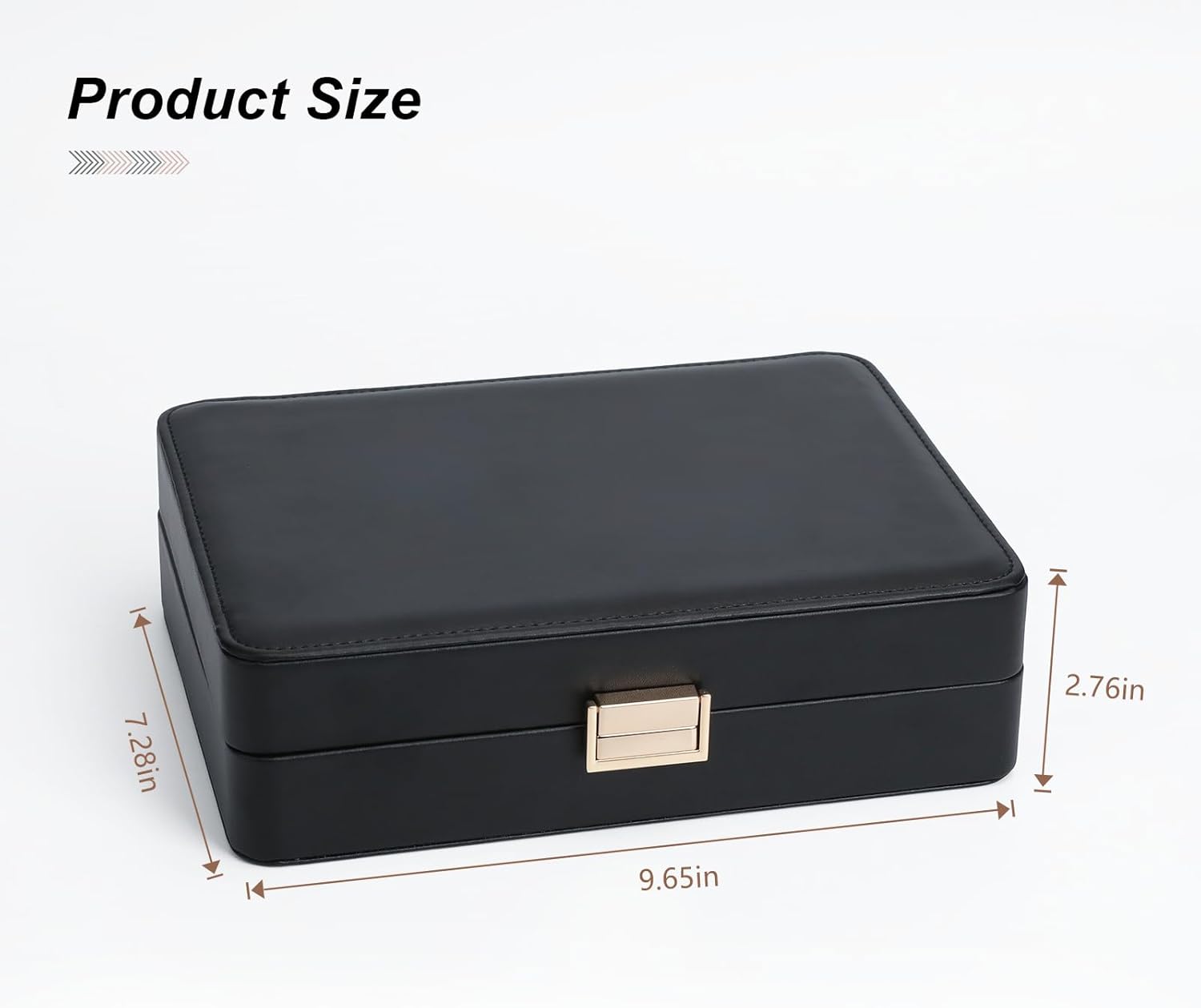 Jewelry Box Travel Jewelry Organizer Case for Women | Portable Storage for Earrings, Necklaces, Rings, Bracelets Gift Ready Box Black
