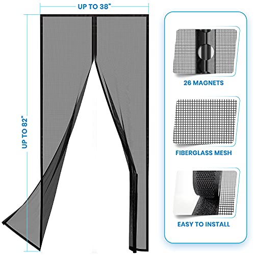 Easy To Install Magnetic Screen Door [Upgraded Version] - Heavy Duty Fiberglass Screen Door Mesh For Window, Patio And Sliding Doors - Door Screen Magnetic Closure Keeps Bugs Out By Flux Phenom #TOP2