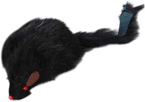 shlutesoy Funny Creative Pet Cat Menta Juguetes de hierba gatera interactiva peluche falso ratón negro