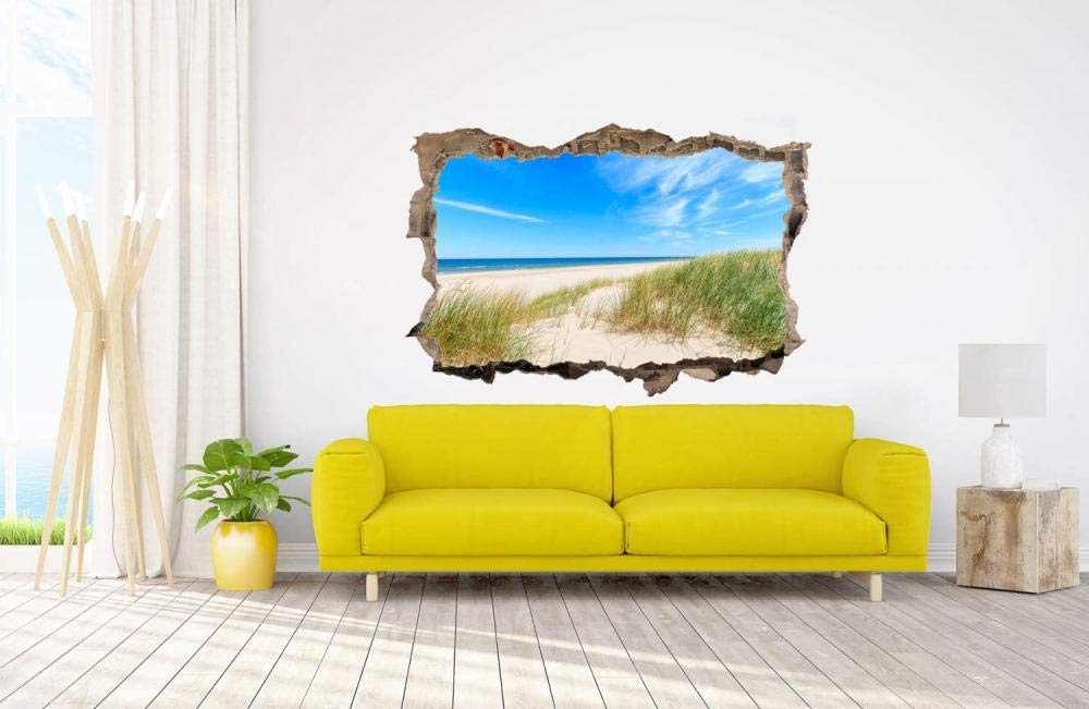 Adesivi Murali 3D Spiaggia del Nordsee Adesivi da Parete Decorazione Murale Camerette Bambini Asilo Nido Bagno 80x120cm