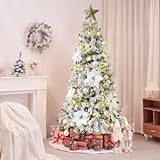 クリスマスツリー 120cm 雪化粧 8m-LED電飾付き CTL-YP5152