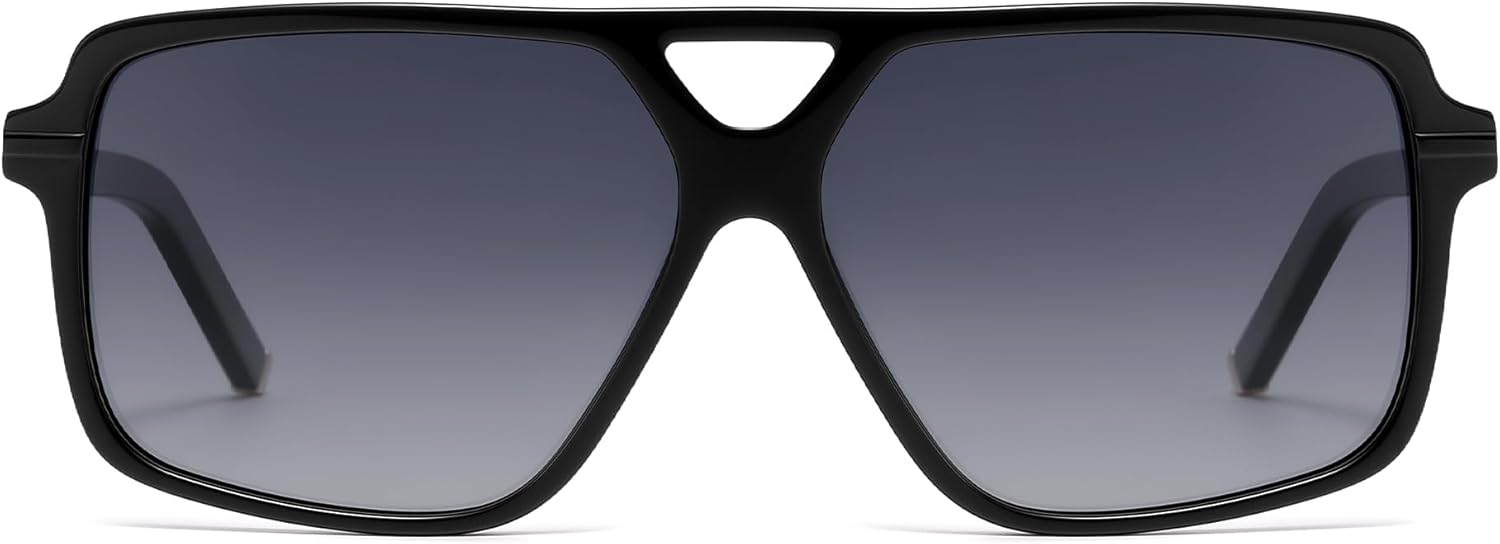 SOJOS Square Aviator Sunglasses for Men and Women, Polarized, Acetate Frame Retro Shades with UV Protection