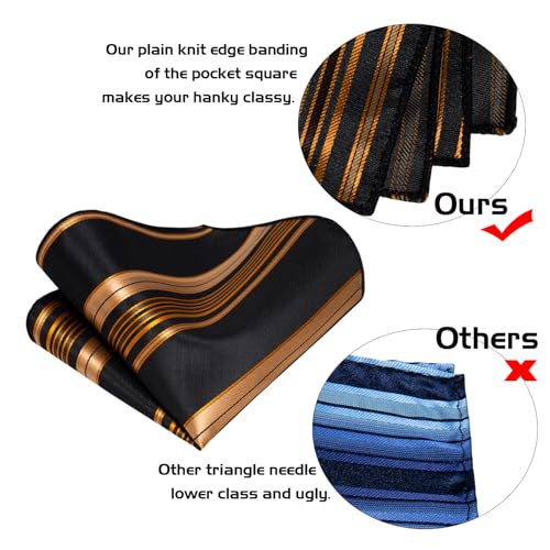 Image of 5PCS Mens Premium Silk Tie, Pocket Square, Cufflinks, Drilled Tie Ring and Lapel Pin Set for Wedding Groom Party