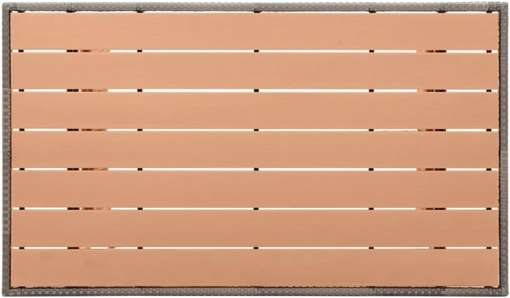 Outdoor Wicker Bar Counter Table, Outdoor Garden Side Table, All-Weather Patio Dining Table for Gardens, Yards, Patios and Terraces, Patio Table Gray 47.2"x27.6"x26" Poly Rattan